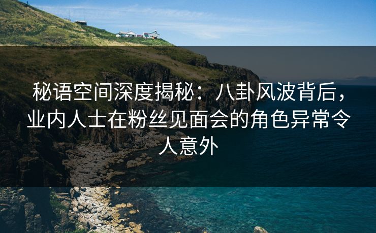 秘语空间深度揭秘：八卦风波背后，业内人士在粉丝见面会的角色异常令人意外